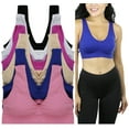 thumbnail image 4 of ToBeInStyle Women's Pack of 6 Deep & Neutral Comfortable Lounging Scoop Back Sports Bras, 4 of 15