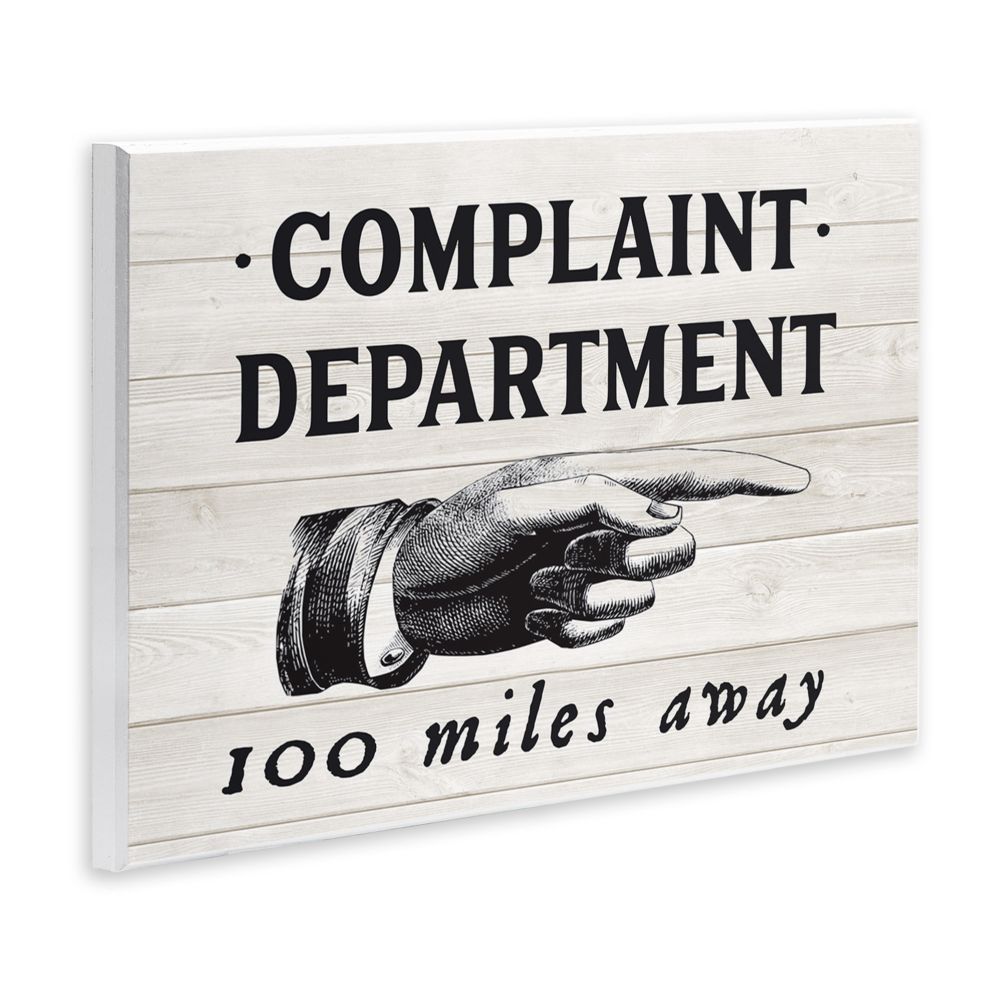 Stupell Industries Complaint Department 100 Miles Away Typography Painting Unframed Art Print Wall Art, 15 x 10