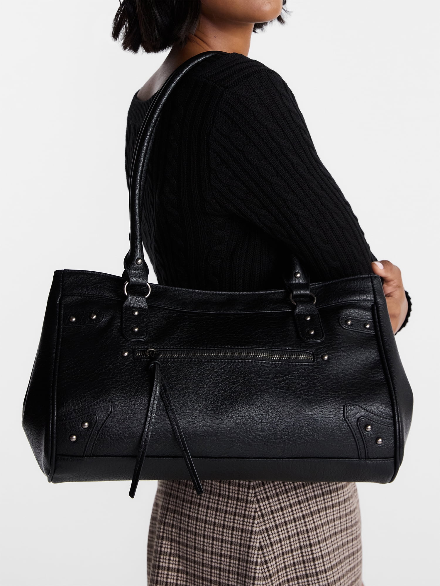 No Boundaries Women's Large Shoulder Bag, Black