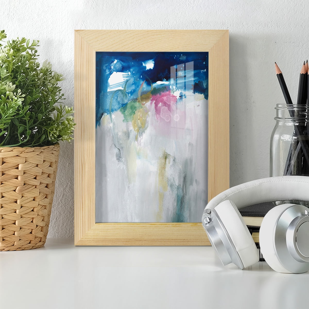 Rising I - Framed Print w/glass - Natural Wood