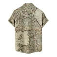 thumbnail image 5 of Men World Map Print Shirts Button Down Hawaiian Shirt Loose Fit Short Sleeve T Shirt Tropical Beach Aloha Shirts, 5 of 6