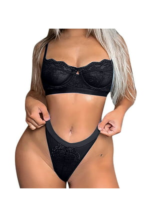  Panties for Women Sexy Slutty Womens Lace Thong Strappy  Underwear Sheer Floral Low Waist Panties Black : Clothing, Shoes & Jewelry
