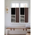 thumbnail image 2 of Brown Black 2 Panel Kitchen Curtains for Windows, Modern Abstract Art Farmhouse Striped Bathroom Privacy Curtain, Home Décor Window Treatment for Bedroom/Living Room 55"x45", 2 of 6
