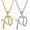 XO Gold+Silver, variant on Hip Hop XO Letter Pendant Necklace for Men and Women, Fashionable Creative Gift Jewelry