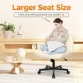 thumbnail image 4 of CQAOE Criss Cross Chair with Wheels, Armless Wide Seat Ergonomic Adjustable Swivel Desk Chair, Comfortable Cross-Legged Task Chair for Home Office, Bedroom, Vanity (Beige), 4 of 7