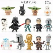 14pcs/Lot Star Wars BB8 Robot Clone Troopers The Force Awakens Yoda Master Action Figure Model Toys Kids Gift
