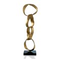 thumbnail image 3 of HomeRoots 568881 25 in. Gold & Black Marble & Aluminum Modern Abstract Tabletop Sculpture, 3 of 4