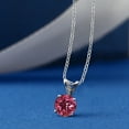 thumbnail image 2 of Gem Stone King 0.50 Ct Round Pink Tourmaline 925 Sterling Silver Pendant With Chain, 2 of 4