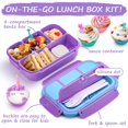 thumbnail image 3 of Fiambrera Bento QQKO para niños y adultos con accesorios, color morado, 3 of 7