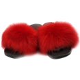 thumbnail image 2 of ORUYROP Women Artificial Fur Slide Slippers Soft Furry Open Toe Slip On Sandals, 2 of 3