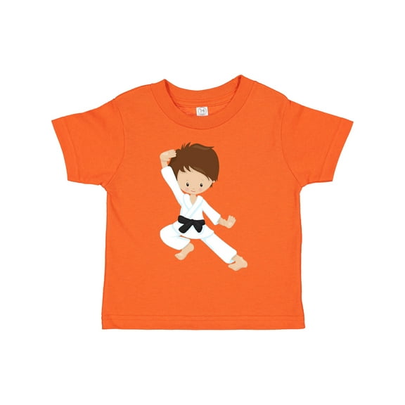 Inktastic Karate Boy, Cute Boy, Black Belt, Brown Hair Boys Toddler T-Shirt