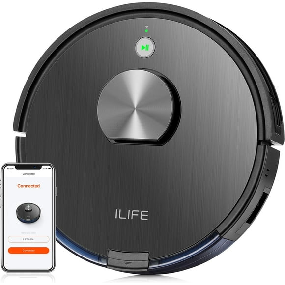 ILIFE A10 Lidar Smart Wi-Fi Vacuum | Smart Laser Navigation and Mapping | 2000Pa Strong Suction |2-in-1 Roller Brush | Ideal for Hard Floors to Medium-Pile Carpets | Restored Like New