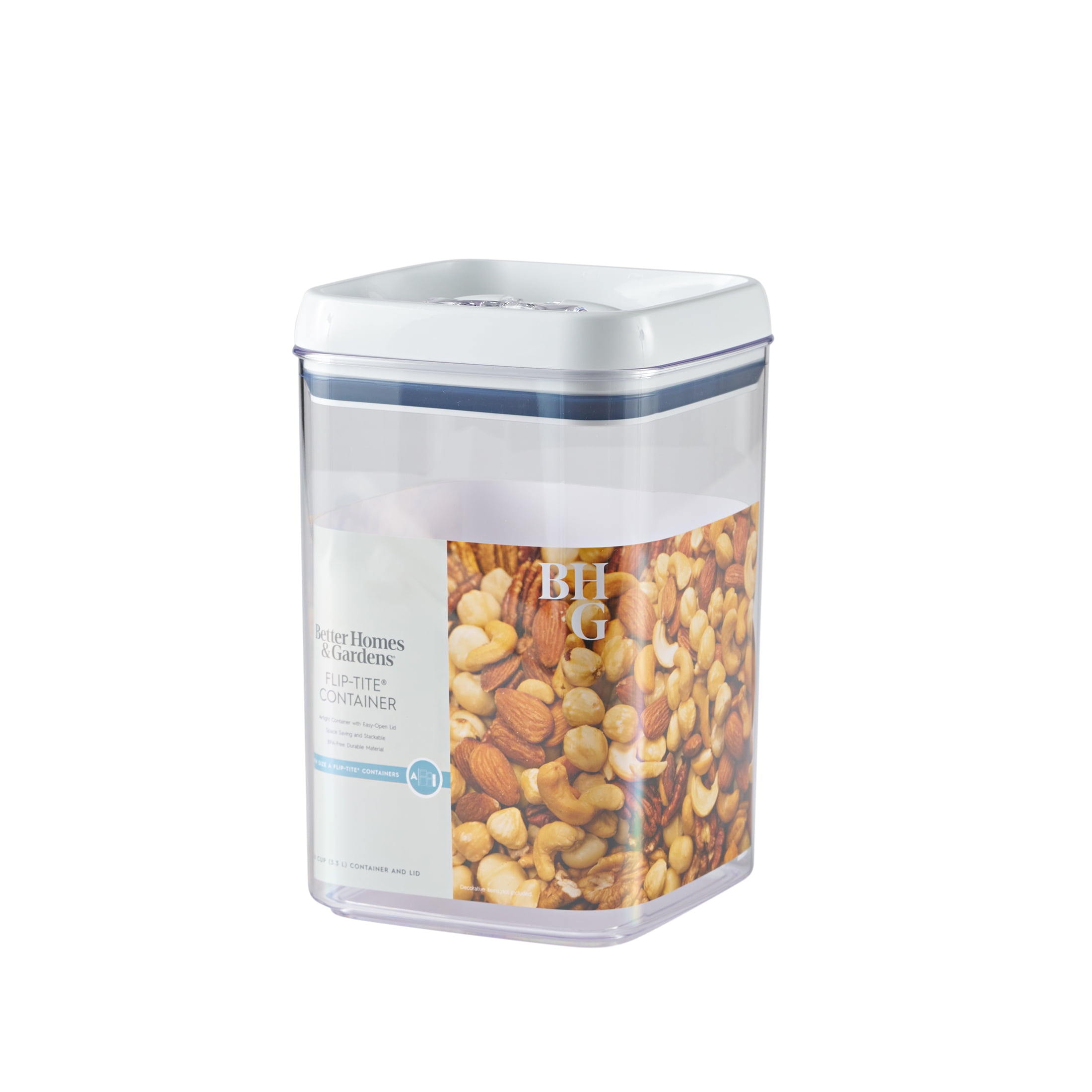 (2 pack) Better Homes & Gardens 13.8 Cup Flip-Tite Square Food Storage Container, BPA-Free