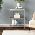 thumbnail image 4 of Henn&Hart 22" Satin Nickel Finish Metal/Glass Console Table, 4 of 5