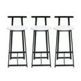 thumbnail image 3 of Tcbosik Modern Bar Stools Set of 3, Modern Counter Height Barstool with Metal Frame, Comfy Bar Chair for Kitchen Island, Dining Room, Living Room, White, 3 of 8