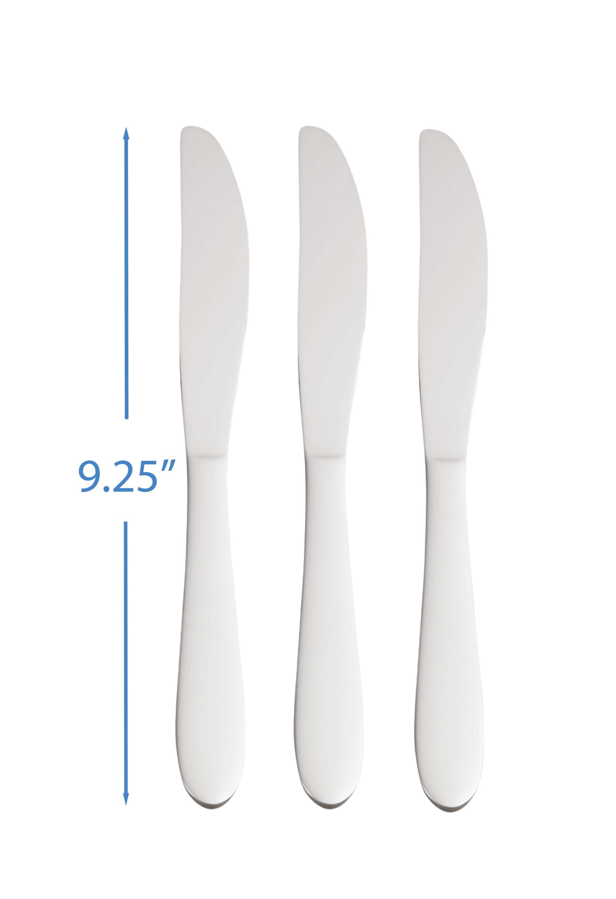 Mainstays Breck Stainless Steel Dinner Knife, Adult 3 Piece Set, Silver