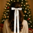 thumbnail image 6 of Cheapark Extra Long Ribbon Hair Clip with Large Bow - Elegant Back-of-Head Headdress, Chic Festive Accessory for Holiday Outfits, 6 of 6