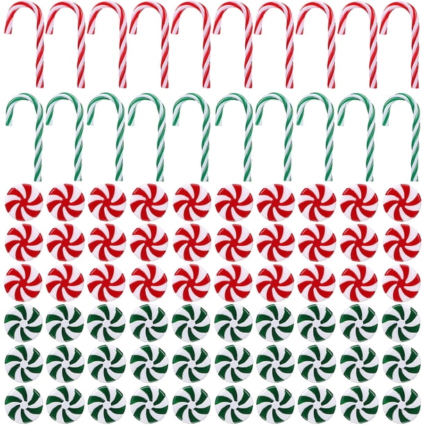80 Uds bastón de caramelo adornos colgantes de Navidad bastón de caramelo para corona de Navidad suministros para fiestas en casa