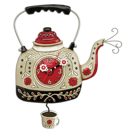 Allen Designs Kettle with Cup of Tea Pendulum Clock P1706