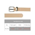 thumbnail image 4 of INSPIRE CHICWomen Faux Leather Gold/Silver Buckle Belt, 0.9" Wide Casual Waist Belts for Jeans Pants Dresses 42.1x0.9"(LxW) Silver Buckle-Apricot, 4 of 6