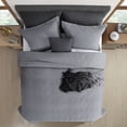 thumbnail image 3 of RUIKASI 3 Pieces Quilt Set Queen Size, Soft Microfiber Lightweight Bedspread Coverlet Bed Cover (Wave Pattern) for All Seasons, Dark Grey, 3 of 7
