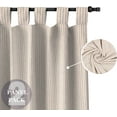 thumbnail image 2 of The Art Box Linen Window Curtains for Living Room 18 inches Striped Gray , Striped Linen Curtain Drapes, Tab Top, 2 Panels Set, 2 of 6