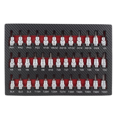 Sunex 3/8 Inch Drive Sae And Metric Hex Bit Socket Set 37Pc