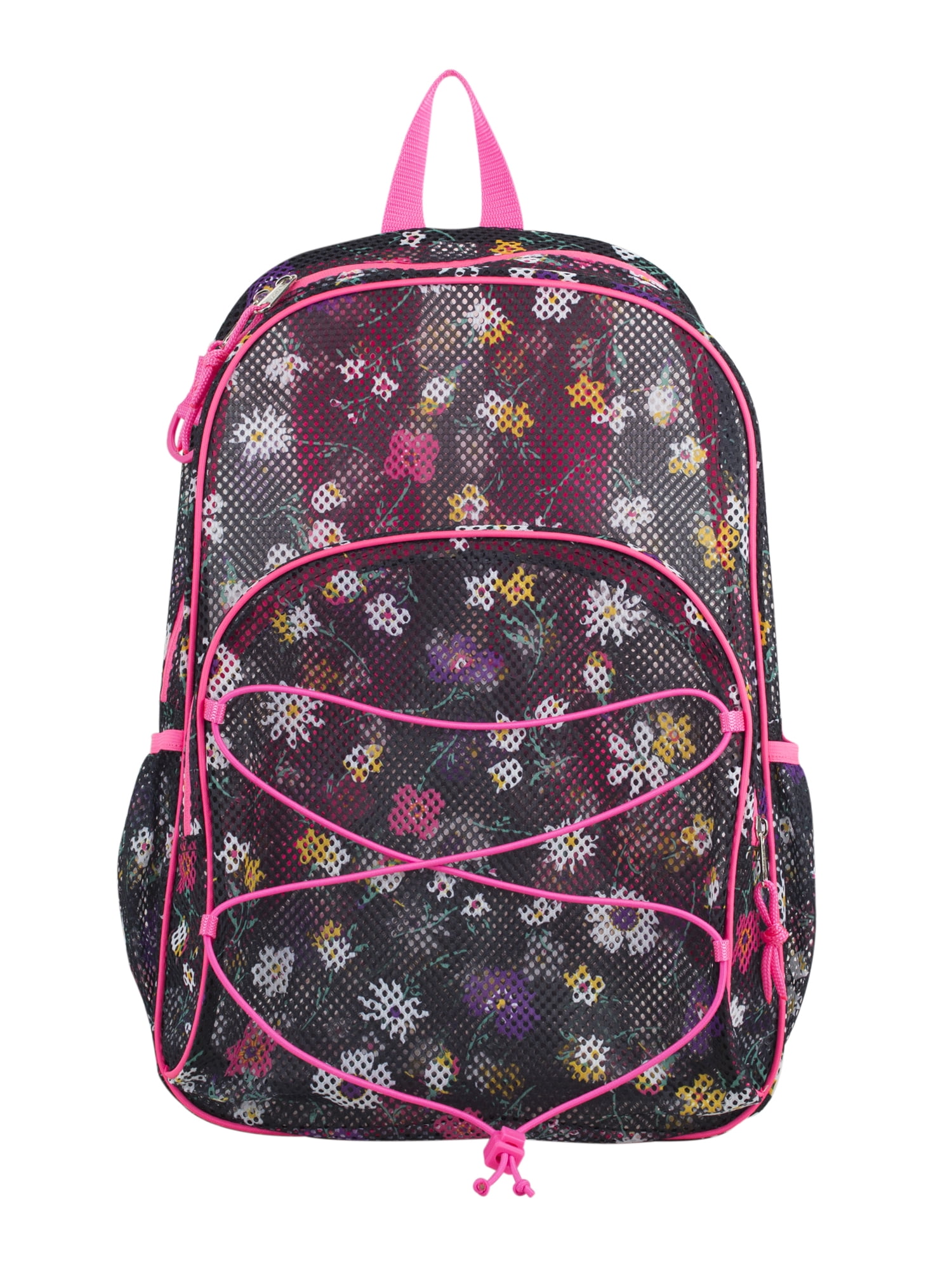 Eastsport Unisex Mesh Bungee Backpack with Padded Shoulder Straps, Daisy Flowers