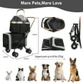 thumbnail image 4 of XunKA Foldable Double Pets Stroller for Dogs and Cats, Double Strollers with Detachable Carriers Foldable Pet Travel Jogger Stroller Removable Cat Carrier Bag for Small Medium Dogs Up to 60Lbs,Black, 4 of 10