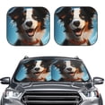 thumbnail image 2 of Saiise Sourire Ludique Chien Mignon pour Voiture Pliable Pare-Soleil (Lot de 2) Offre Protection Solaire avec un Design Pliable Facile pour Pare-Brise Pratique-Grand, 2 of 6