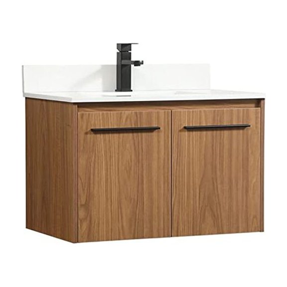Elegant Decor Penn 30" Single Bathroom Vanity with Backsplash in Walnut Brown