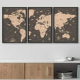 thumbnail image 3 of wall26 Framed Canvas Print Wall Art Set Retro Vintage Antique Sepia World Map Global Country Illustrations Modern Art International Educational for Living Room, Bedroom, Office - 16"x24"x3, 3 of 5