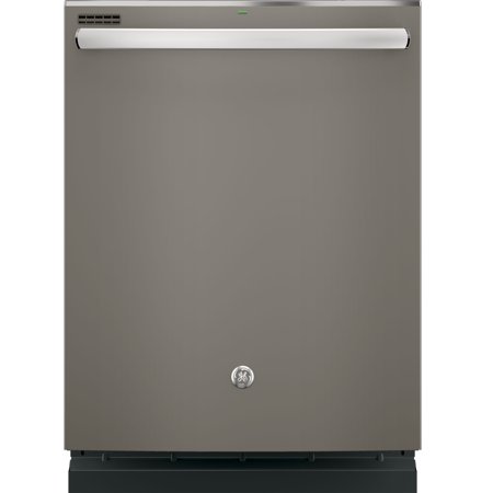 GDT635HMJES 24 Energy Star Built In Dishwasher with 16 Place Settings 4 Wash Cycles 48 dBA Bottle Jets Wash Zones Adjustable Upper Racks and Hybrid Stainless Steel Interior in Slate