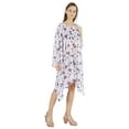 thumbnail image 2 of Moomaya WoMen's Short Hoodie Kaftan Loose Tunic Kimono Sleeve Mini Beach Cover Up Dress, 2 of 7