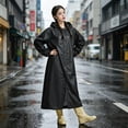 thumbnail image 5 of Thickened EVA Rain Poncho for Adults, Reusable Waterproof Raincoat with Hood, Portable Outdoor Rain Gear for Hiking Cycling Commuting, Unisex Cape-Style Rain Cape, 5 of 6