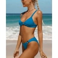 thumbnail image 3 of Charmo V Neck Bikini Set for Womens High Cut Bathing Suits 2 Piece O-ring Swimsuits, 3 of 5