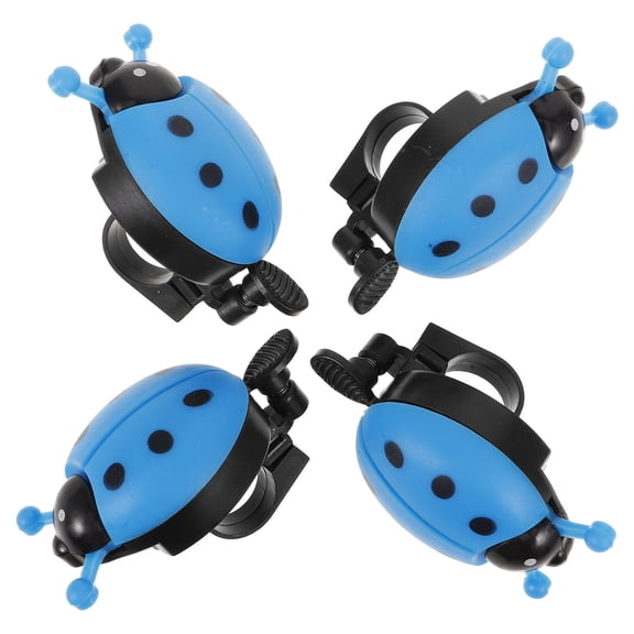 WASHWEPE 4Pcs Plastic Ladybug Bike Bell for Kids Biking Bicycle Accessories
