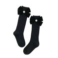 thumbnail image 1 of Calcetines para niños, finos, transpirables, cómodos, con adornos de lazo, amigables con la piel, calcetines negros hasta la rodilla para niñas para primavera y verano L (alrededor de 6 a 8 años), 1 of 5