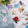 thumbnail image 4 of 9 Pairs Mixed Color Rose Flower Embroidered Applique Patches Floral Applique Iron on Sew on Patches Arts Crafts DIY Decor for Repairing and Decorating Clothings Bags, 4 of 9