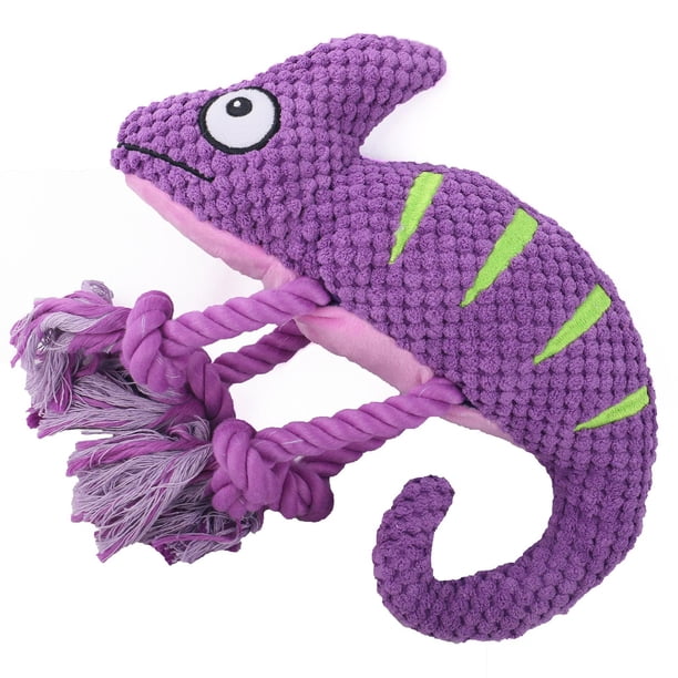 Juguete interactivo para perros de peluche suave, juguetes para masticar con forma de camaleón con animales de peluche, juguete para perros pequeños y Púrpura Fernando Juguetes chirriantes