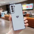 thumbnail image 4 of Compatible with Samsung Galaxy S21 Case,Love Heart Pattern Electroplated Design Soft TPU Shockproof Protective Phone Case Full Camera Lens Protection Cover for Samsung Galaxy S21 5G-Blue, 4 of 11