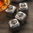 thumbnail image 5 of 4 Juego de regalo de piedra para whisky, pinzas para hielo reutilizables para cubo de hielo de acero inoxidable, 5 of 5