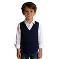 thumbnail image 2 of Kids Boys' Vest Dark Blue Dress Waistcoat Vest V-Neck Adjustable Back Strap 5-6 Years Boy Clothes, 2 of 7