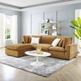 thumbnail image 1 of Modway Commix 4-Piece Down Filled Overstuffed Performance Velvet Sectional Sofa in Cognac, 1 of 10