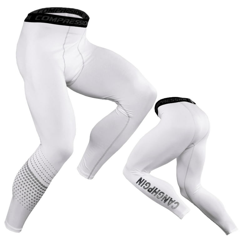 nsendm Running Compression Men Pants Tights Solid Stretch Line Quick  Running Training Men Breathable Cotton Pants Men Pants White X-Large 