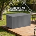thumbnail image 5 of 100 Gallon Resin Deck Box, Lockable Patio Outdoor Storage Box for Patio & Garden-Gray, 5 of 12