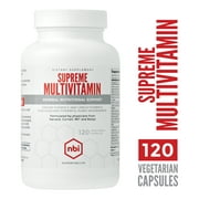 NBI Supreme Daily Multivitamin with Vitamin A, C, D, E, K, B6, and B12 | Multi Mineral Supplement for Men & Women | 120ct Veggie Capsules