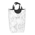 thumbnail image 2 of XMXT Large Collapsible Laundry Hamper, White Marble Print Laundry Basket with Aluminum Handle, 50L Gray, 2 of 7