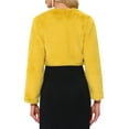 thumbnail image 3 of INSPIRE CHIC Formal Bolero for Women's Evening Dressy Faux Fur Shrug Jacket XL Ginger Yellow, 3 of 6