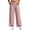 A-Pink, variant on HomeDM Wide Leg Capri Pants for Women Casual Loose High Waisted with Pockets Khaki Athletic Work Trousers Size L